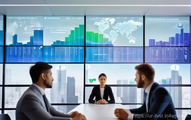 사모펀드 투자에 대한 전문가 인터뷰 - "A visually compelling, high-resolution image depicting a diverse group of business professionals in...