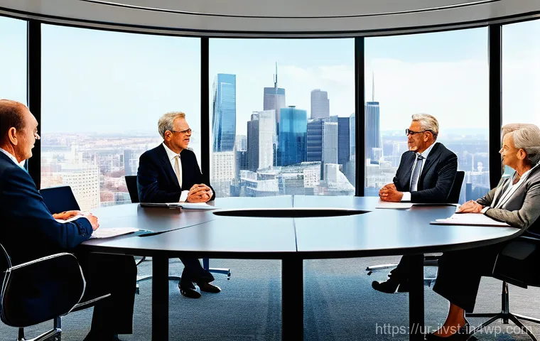 사모펀드의 펀드레이징 과정 설명 - **Pension Fund Presentation for Stable Returns:** A diverse group of men and women, ranging from the...