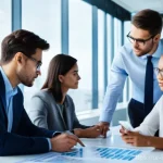 사모펀드 운영 방식 이해하기 - **Prompt 1: Professional Collaboration in a Modern Office**
    "A diverse group of five professiona...