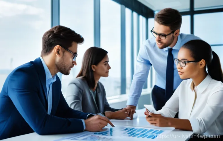 사모펀드 운영 방식 이해하기 - **Prompt 1: Professional Collaboration in a Modern Office**
"A diverse group of five professiona...